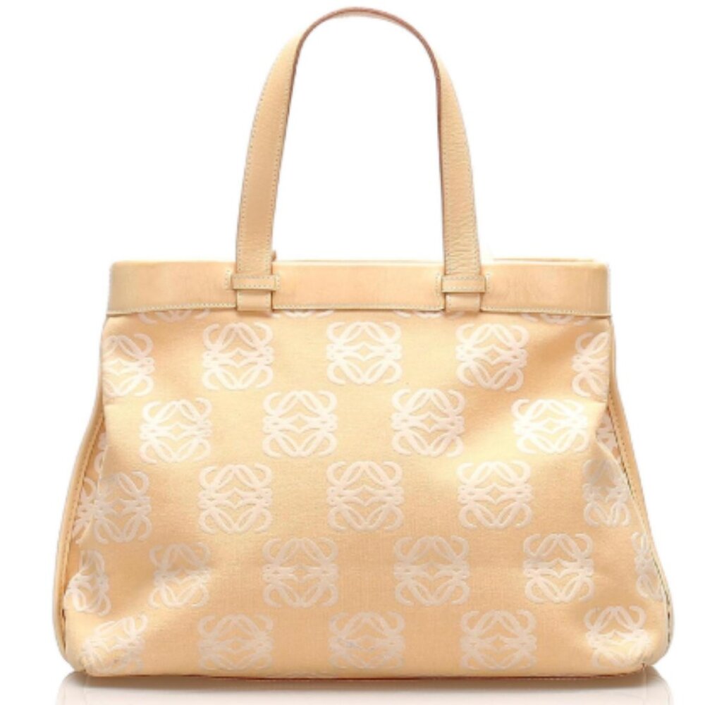 Loewe Anagram Canvas Vintage Tote Made In Spain